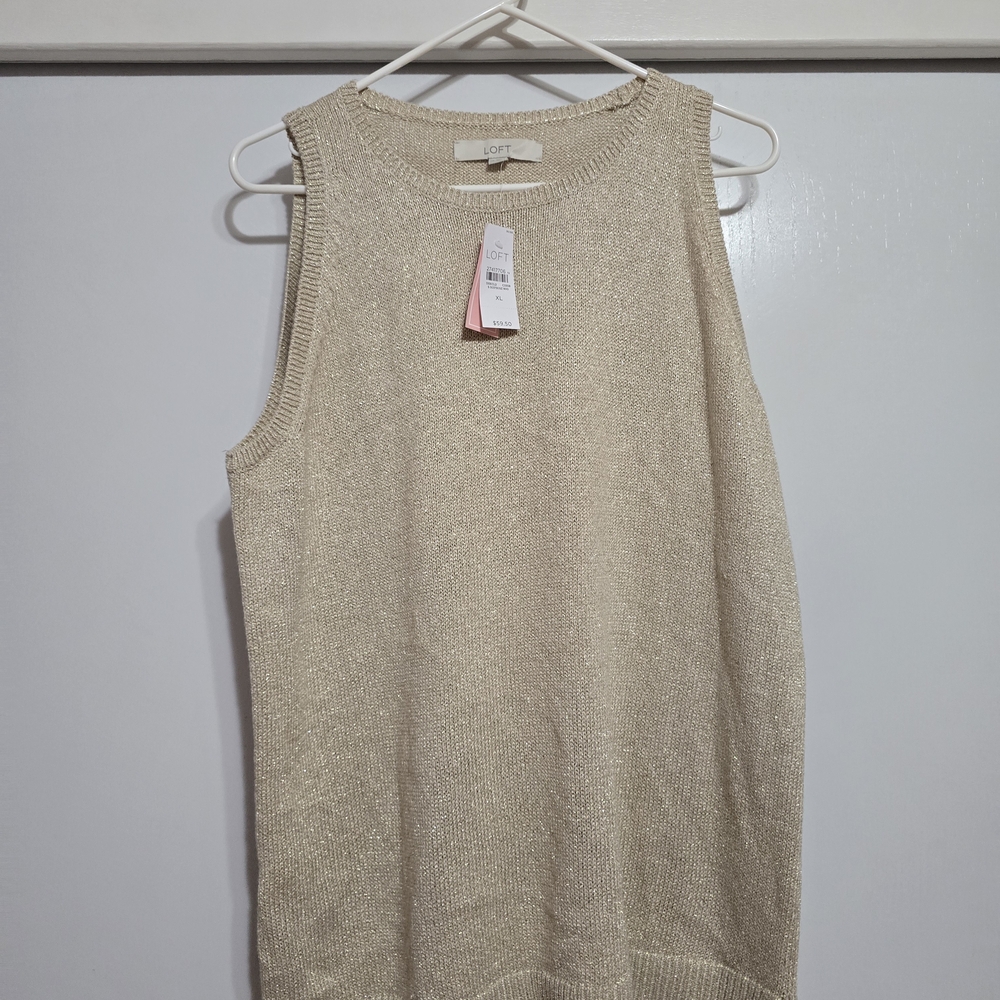 NWT LOFT Women's Elegant Tan Tank Top